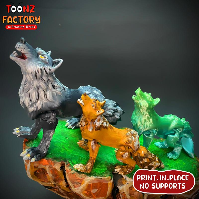 FLEXI PRINT-IN-PLACE HOWLING WOLF ARTICULATED
