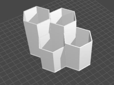 Low poly makeup organizer