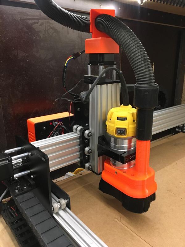 WorkBee CNC router shop-vac dust shoe