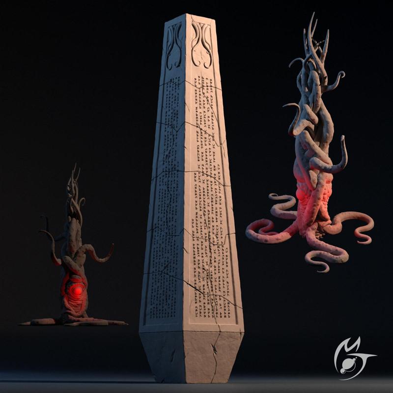 Eldritch Obelisk and Monster