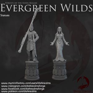 Dark Realms - Evergreen Wilds - Elven Statues
