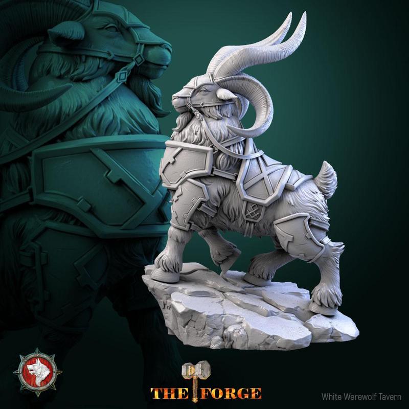 Dwarven Armored Goat pre-supported