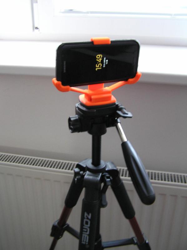 Phone holder for tripod