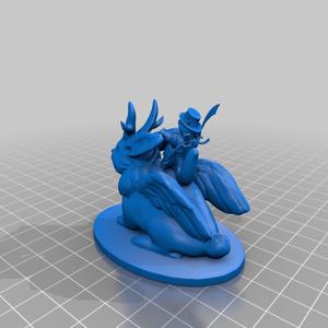 Squirrelfolk Druid riding flying jackalope