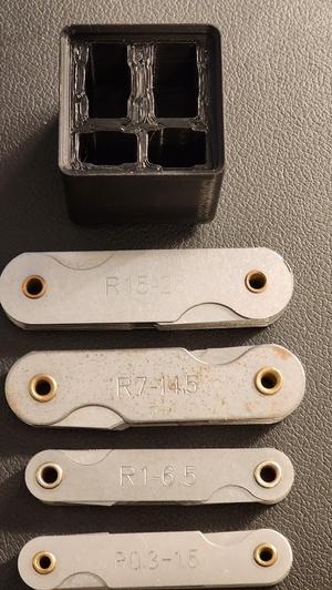 Gridfinity Radius Gauges Set Bin Holder