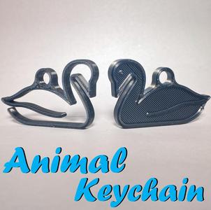 2D Swan Keychain