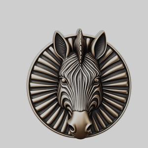 Zebra Animal Head Zebra Animal Medallion for CNC Router Laser & 3D Printer