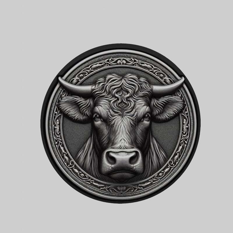 Cow Animal Head Cow Animal Medallion for CNC Router Laser & 3D Printer