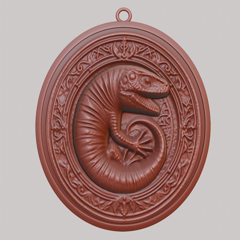 Lizard Animal Necklace Lizard Animal Pendant for CNC Router Laser & 3D Printer