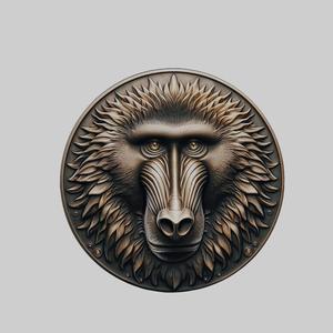 Baboon Animal Head Baboon Animal Medallion for CNC Router Laser & 3D Printer