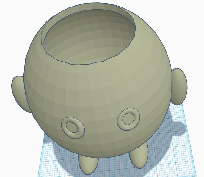 Pot with legs and eyes