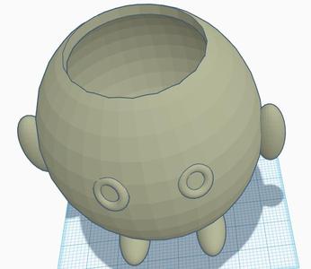 Pot with legs and eyes