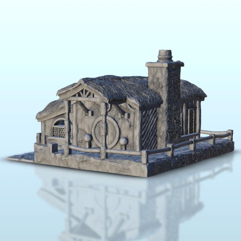 House with chimney 1 - Hobbit medieval scenery terrain wargame