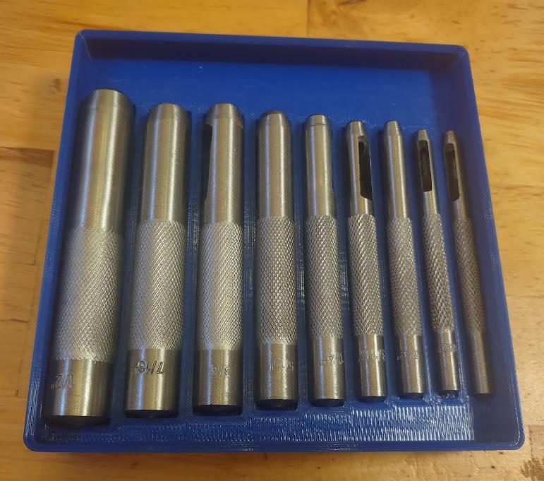 Gridfinity Harbor Freight Hollow Punch Set Holder