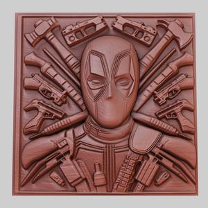 Deadpool 3d printer relief medallion obj stl