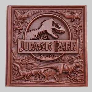 Jurassic Park 3d printer relief medallion obj stl