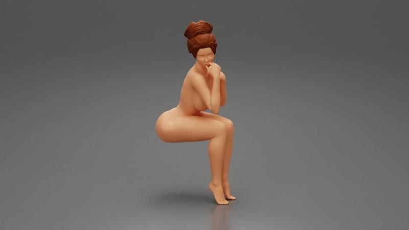 Naked Girl sitting and enjoying