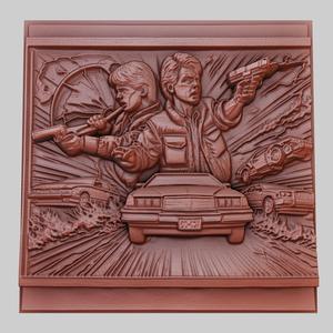 Back to the Future 3d printer relief medallion obj stl