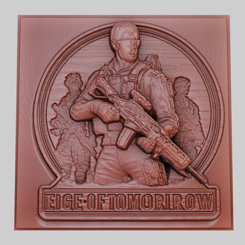 Edge of Tomorrow 3d printer relief medallion obj stl