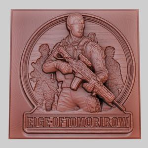 Edge of Tomorrow 3d printer relief medallion obj stl