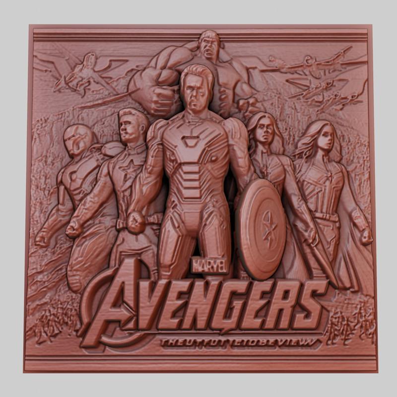 The Avengers 3d printer relief medallion obj stl