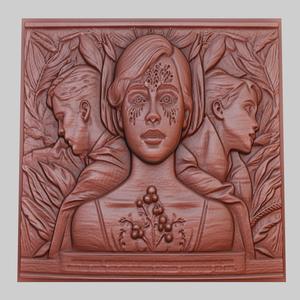 Her 3d printer relief medallion obj stl