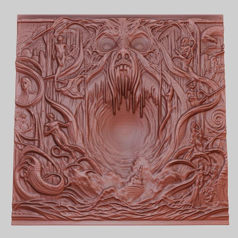 The Abyss 3d printer relief medallion obj stl
