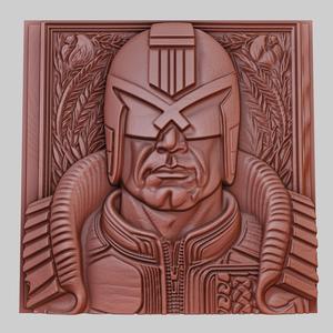 Judge Dredd 3d printer relief medallion obj stl