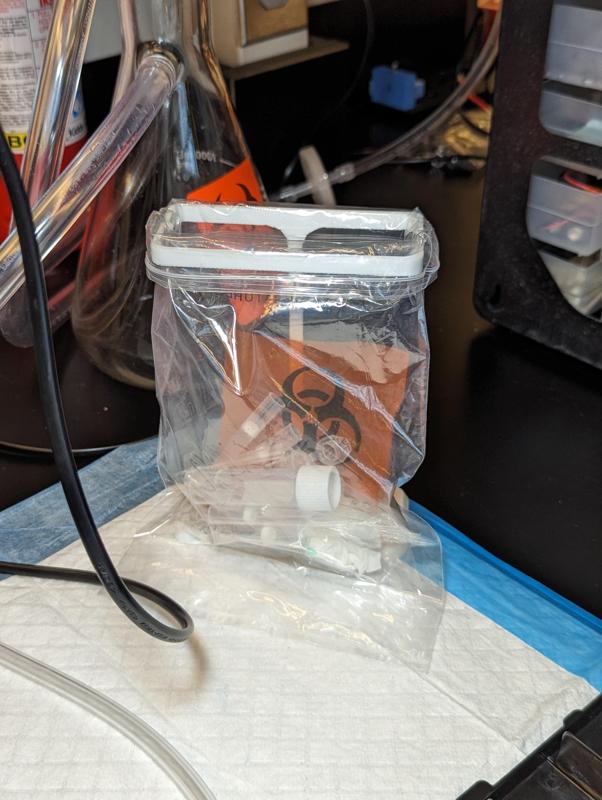Biohazard bag holder