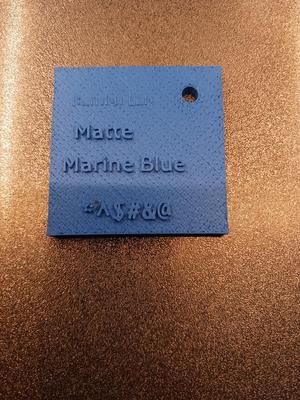 Bambu Lab Matte Marine Blue Sample