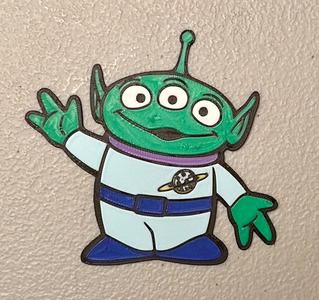 Multicolor Pizza Planet Alien Magnet
