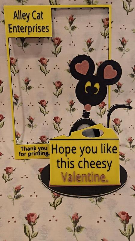 Cute Mouse Cheesy Valentine Card Kit w/Bobble!