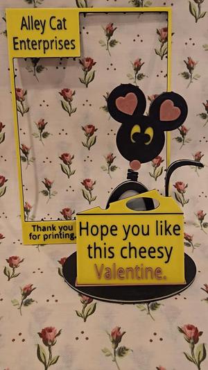 Cute Mouse Cheesy Valentine Card Kit w/Bobble!