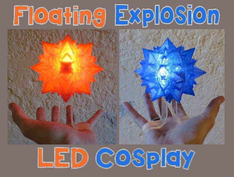 Floating Explosion Cosplay! Light up LED Wearable Handheld Float Bakugou Explode-Ice Ball, for Costume Cosplay, Comiccon, Halloween