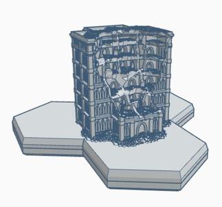 Gothic Ruined Building 56 Hex Map Scale HMSGR056