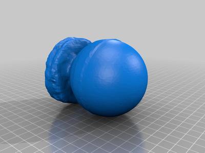 Imploding Chocolate Sphere cake on a biscuit 3d scan