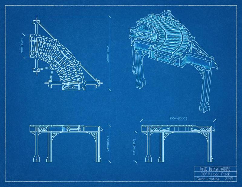 90 Degree raised curved track