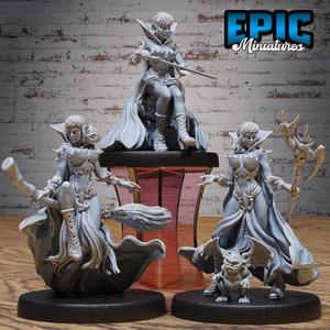 Elf Warlock Female Set ‧ DnD Miniature ‧ Tabletop Miniatures ‧ Gaming Monster ‧ 3D Model ‧ RPG ‧ DnDminis ‧ STL FILE