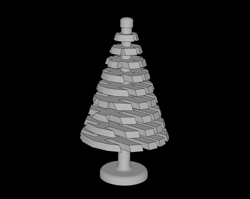 Lego Compatible (3471.dat) Plant Tree Pyramidal  4 x  4 x  6.667 Type 1