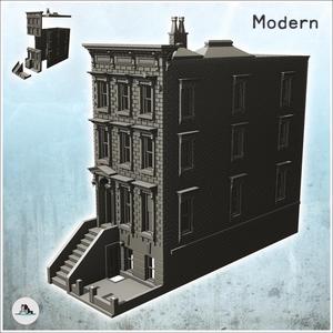 Modern brick building with chimney and staircase to the first floor (15) - Cold Era Modern Warfare Conflict World War 3