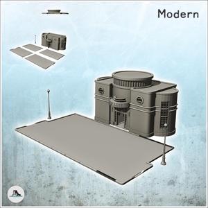 Modern bus stop building with road surface and street lights (3) - Cold Era Modern Warfare Conflict World War 3