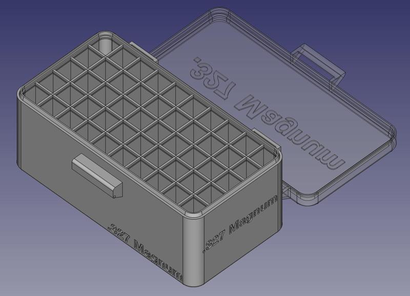 .327 Federal Magnum, Head Up, Snug Double Snap Latch Modular Ammo Box