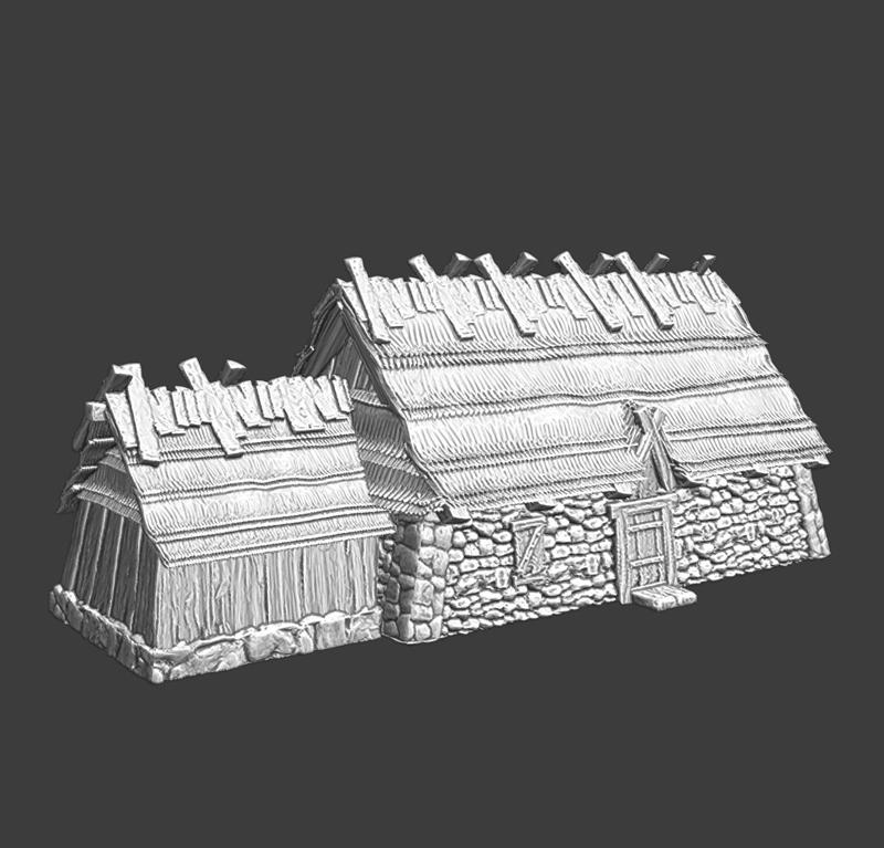 Medieval peasant house model