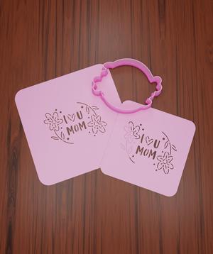 Stencil Lettering Happy Mother's Day #4 "I Love You Mom".