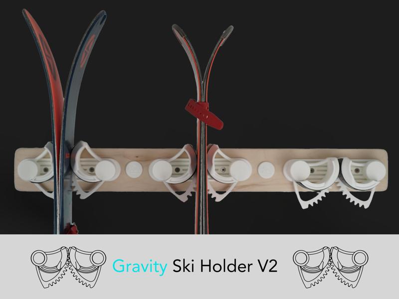 Gravity Ski Holder/Ski Rack (UPDATED)
