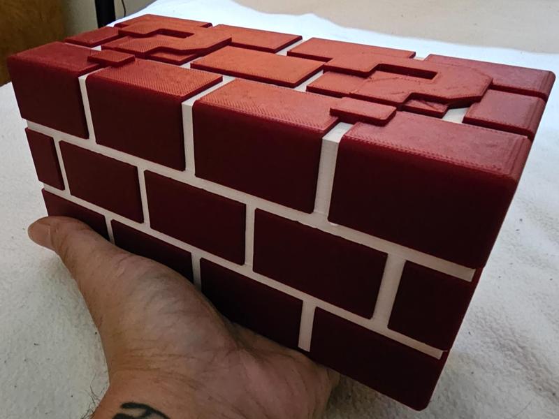 Mario Brick Shelf for Stackable Question Blocks