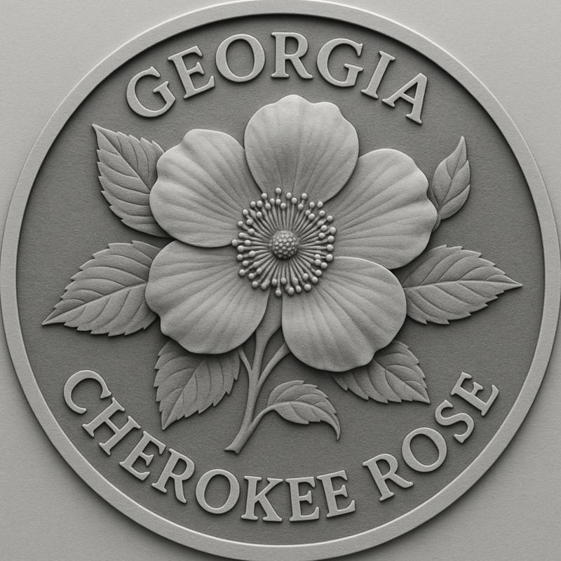 georgia state flower cherokee rose coin token wall art