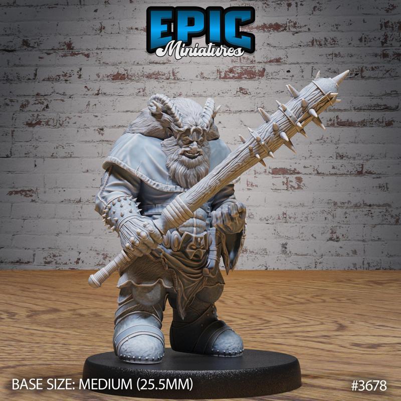Dwarf Tiefling Mace ‧ DnD Miniature ‧ Tabletop Miniatures ‧ Gaming Monster ‧ 3D Model ‧ RPG ‧ DnDminis ‧ STL FILE