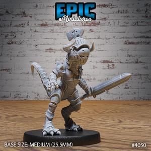 Dino Knight ‧ DnD Miniature ‧ Tabletop Miniatures ‧ Gaming Monster ‧ 3D Model ‧ RPG ‧ DnDminis ‧ STL FILE
