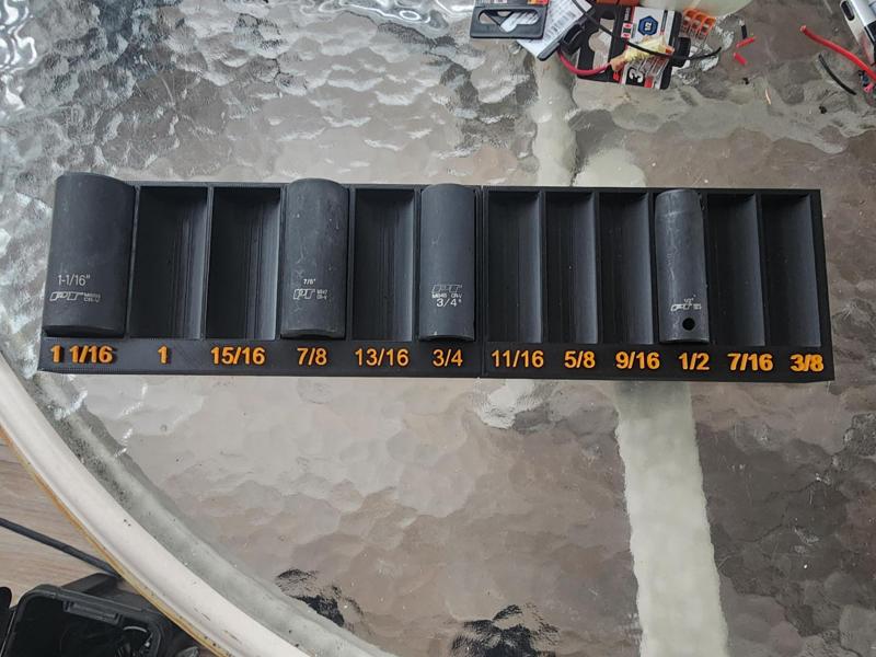 SAE Deep Socket Laydown Tray